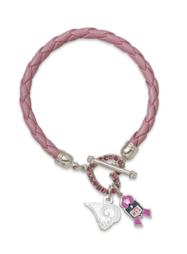 NFL St. Louis Rams Breast Cancer Awareness Bracelet by LogoArt®