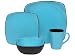 Kitchen & Housewares : Corelle Hearthstone Stoneware Square 16-Piece Set, Service for 4, Sky