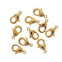 Beautiful Gold Plated Curved Lobster Clasps 10mm (10)
