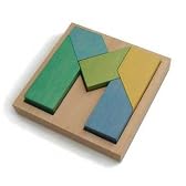 M字パズル積木 （ 積木 にもなる 木のおもちゃ　知育玩具 簡単そうに見えるけど・・・） Wooden toys alphabet puzzle