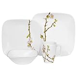 Corelle Cherry Blossom Square 16-Piece Dinnerware Set, Service for 4