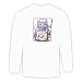Long Sleeve T-shirt with eating, cat, cutlery, purple, hunger