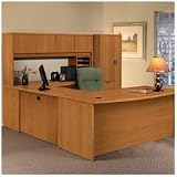 HON Company Products - Stack-On Storage/Hutch, 60x14-5/8x37-1/8, Medium Oak - Sold as 1 EA - Well-built cost-effective wood furniture is the perfect solution for a growing business. Square edges and full modesty panels give this series a clean, streamlined look. Durable easy-care thermal-fused laminate resists scratching and stains. Desks and credenzas feature one box and one file drawer in each pedestal. File drawers extend fully on ball-bearing suspensions. Furniture has grommets to route a