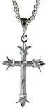 Sterling Silver 1 13/16 (46 mm) Diamond Cut Cross Pendant