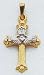 14kt Two-Tone Gold Claddaugh Cross - XR717
