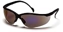 Pyramex SB1875S Venture II - Black Frame with Blue Mirror Lens Safety Glasses -Box of 12
