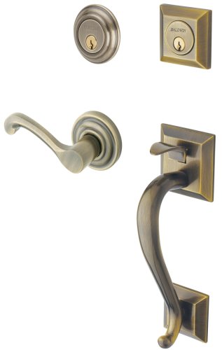Baldwin 85320.050.RDBL Madison Sectional Trim Right Hand Handleset with Classic Lever, Satin Brass and Black On Sale