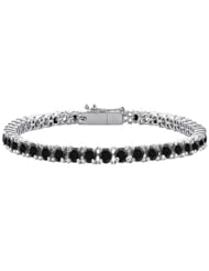 Black Diamond Prong-Set Tennis Bracelet 14K White Gold 10.00 CT Diamonds