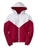 NEW Sport-Tek - Ladies Colorblock Full Zip Hooded Sweatshirt White/Red-M