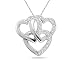 Triple Heart Diamond Pendant in 14kt White Gold