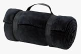 Port & Company - Fleece Value Blanket with Strap Black-OSFA