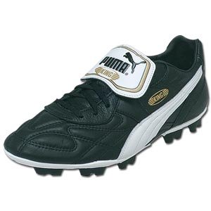 Kids Puma King GC Blk-Wht-Gold Cleats