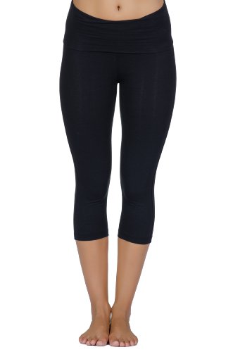 Soft, Stretchy, & Easy Fit Organic Cotton Roll Over Capris By in Touch