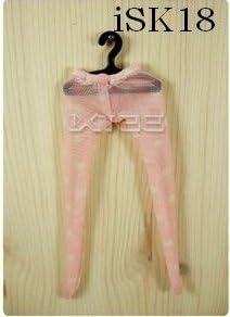 Doll IxTEE Blythe size white dot mesh tights pink isk18