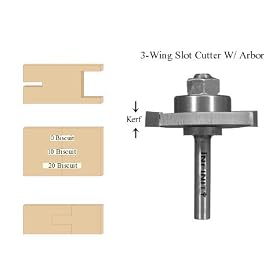 23-316A, 3-Wing Slot Cutter With 1 4 Arbor, 3 16 Kerf With 5 16 Bore by infinity Tools