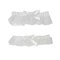 Lace and Satin Garter Set- White