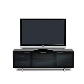 BDI Avion Noir Series II 8937 Triple Wide Enclosed Cabinet - Black Stained Oak