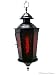 13 Bronze Ruby Red Glass Hanging Moroccan Lantern Lamp