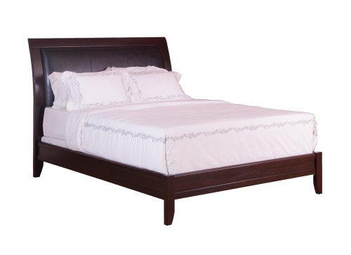 Modus Furniture City II Full Size Leatherette Low Profile Sleigh Bed, Coco On Sale