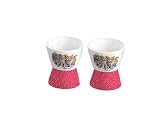 PAUL & JOE - PJCOQCHAT - Ensemble de 2 Coquetiers - Décor Chatons - Porcelaine