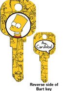 The Simpsons Bart Springfield Kwikset KW House Key