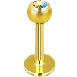 14 Gauge 3/8 Aurora Gem Gold Plated Labret Monroe