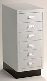 NPSG MD296LG Axcess 6 drawer under-the-desk unit Multi-Drawer unit with 3.5 Inch tall drawers LIGHT GRAY