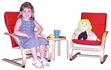 Outdoor Living : 3 Piece Comfort Chairs & Table Set in Red - Free Shipping Item