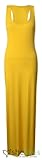 Womens Ladies Long Jersey Stretch Muscle Racer Back Plus Size Maxi Dress TopUK 22/24 AUS 22/24 US 18/20Yellow