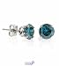 14K white gold 2.00 Carat Treated Blue Diamond Stud Earrings