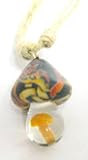 Mushroom Necklace~ Hemp Mushroom Necklace~ Orange Mushroom