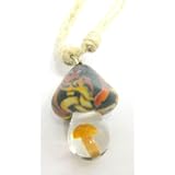 Mushroom Necklace~ Hemp Mushroom Necklace~ Orange Mushroom