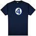 Search : Fantastic Four - Logo College T-Shirt, S - Navy