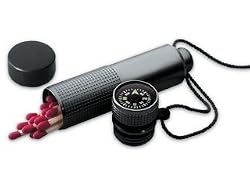 Match Case/Compass Black Brass Matchcase