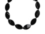 14k White Gold Black Zebra Agate Necklace, 20"