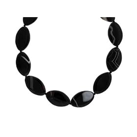 14k White Gold Black Zebra Agate Necklace, 20 by Amazon.com Collection