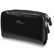 Fontanelli Black Polished Calf Leather Zip Wallet