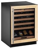 Wine Captain Wine Cooler with Capacity Up to 48 Bottles Full Extension Slide Out Wine Racks Adjustable On/Off Interior Light and Stable Storage
