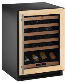 Wine Captain Wine Cooler with Capacity Up to 48 Bottles Full Extension Slide Out Wine Racks Adjustable On/Off Interior Light and Stable Storage