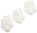 Jefferies Socks Organic Cotton Turn Cuff Sock, 3 Pack, White