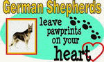 German Shepherds Leave Paw Prints on your Heart Decals / Stickers * Pack of 10