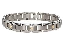 Mens Titanium Bracelet with 18K Gold Screws