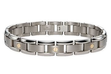 Mens Titanium Bracelet with 18K Gold Screws
