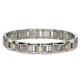 Mens Titanium Bracelet with 18K Gold Screws