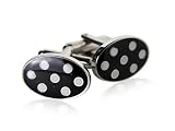 Polka Dot Cufflinks in Black & White by Cuff-Daddy