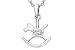 Childrens 14K White Gold Diamond Rocking Horse Pendant w/Chain