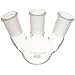 Chemglass CG-1524-01 Glass 100mL Round Heavy Wall 3 Neck Bottom Boiling Flask with 24/40 Standard Taper Outer Joint and 20 Degree Angle