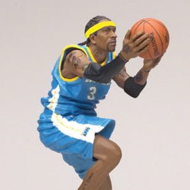 ALLEN IVERSON / DENVER NUGGETS * BLUE JERSEY * McFarlane 6 Inch NBA SERIES 12 Sports Picks Action Figure