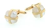 18kt yellow gold and mother of pearl cufflinks