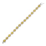 Yellow & Clear C.Z. Diamond Oscar 'S Silver Bracelet (Holiday Special)